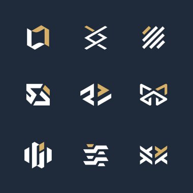 Modern tarzda soyut logo çizimi grafiği. İnternet, teknoloji, marka, reklam için iyi. Premium Vektör