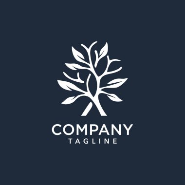 Ağaç logosu tasarım şablonu. simge işi, doğa, ağaç modern, soyut. Premium vektör