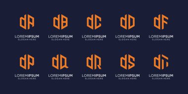 Soyut ilk harf d ve rastgele logo dizayn şablonu seti. Lüks işlerin simgeleri, zarif, basit. Premium Vektörü