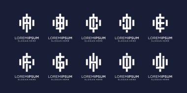 Soyut monogram logo dizayn şablonu. Lüks işlerin simgeleri, zarif, basit. Premium Vektörü