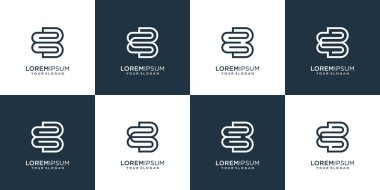 Monogram logo hattı basit Premium Vector.letter e ve b harfi dizayn şablonu. Premium vektörü.