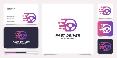 hızlı sürücü logosu tasarım şablonu. İş dünyası için simge. Logo ve kartvizit şablonu. Premium vektör