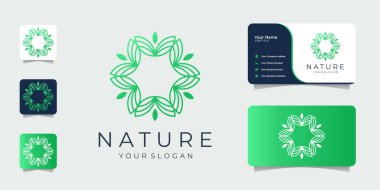 Minimalist doğa güzellik tasarımı ilham çizgisi sanat soyut, cilt bakımı, kozmetik iş kartı.