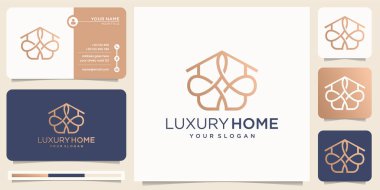 Lüks ev telefonu sanat tarzı. Emlak, inşaat, logo. Logo ve iş kartı.