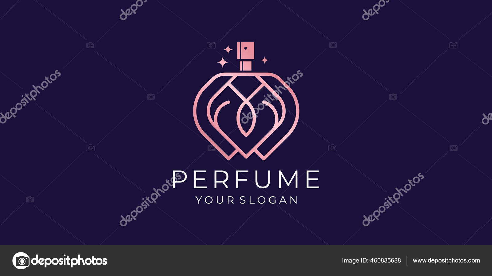 Rose Gold Luxury Perfume Logo Template Design Premium Premium