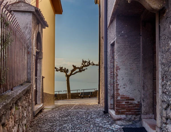 Albisano, İtalya - 01 28 2021: Verona ilindeki Albisano kasabasının manzarası.