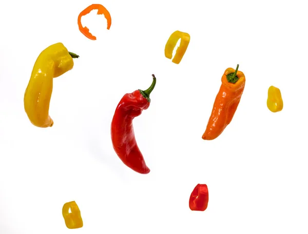 Composition of yellow and red peppers — Stock Photo, Image