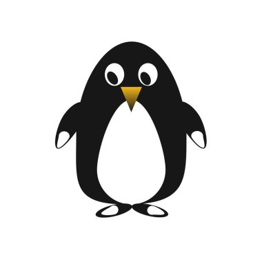 Beyaz arkaplanda bir penguen çizimi