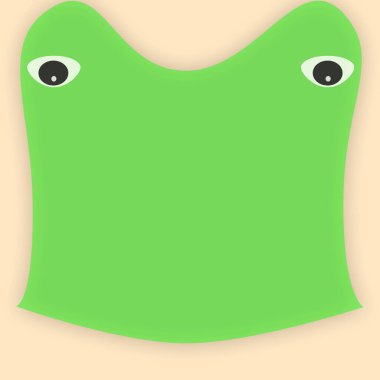 Gözleriyle kurbağa başlı mesaj çerçevesi