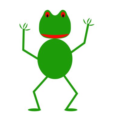 Beyaz arka planda kırmızı gözlü yeşil kurbağa.