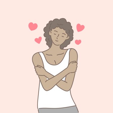 wallpapers Woman Hugging Herself Sketch woman hugging herself free vector eps