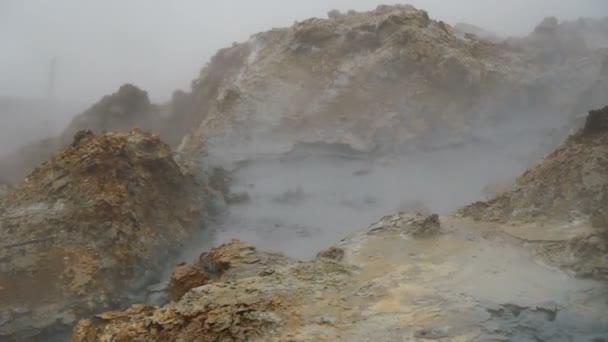 Panela de lama a vapor e borbulhante, Islândia — Vídeo de Stock