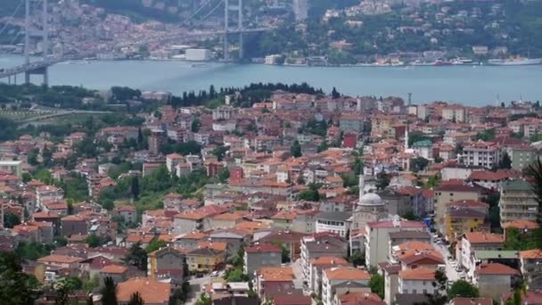 Πανόραμα της Κωνσταντινούπολης από το μεγάλο Camlica Hill — Αρχείο Βίντεο