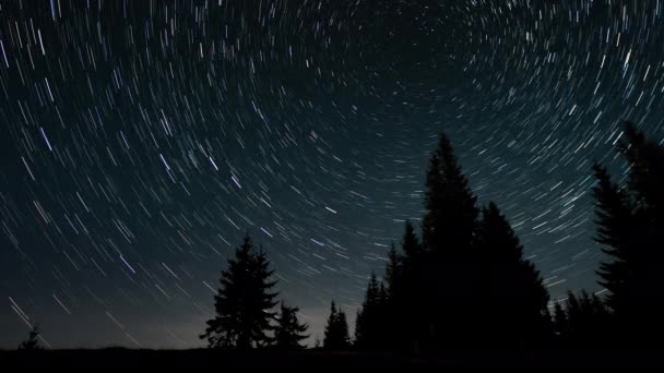 Time lapse di Star trail nel cielo notturno — Video Stock