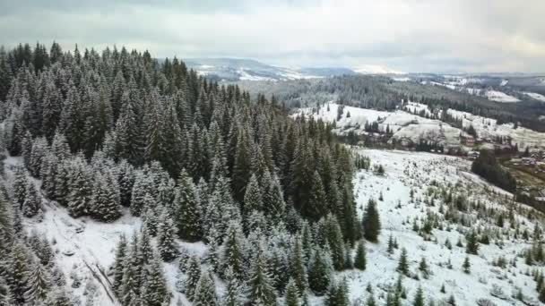 Vol au-dessus des montagnes en hiver — Video