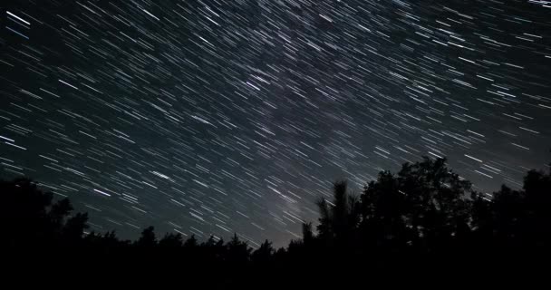 Senderos de estrellas en el cielo nocturno — Vídeo de stock