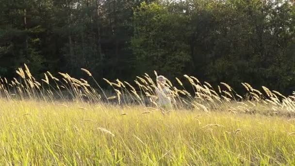Kinder rennen auf Gras — Stockvideo