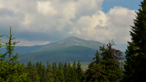 Movement of clouds over mountains of Alps — Stock Video