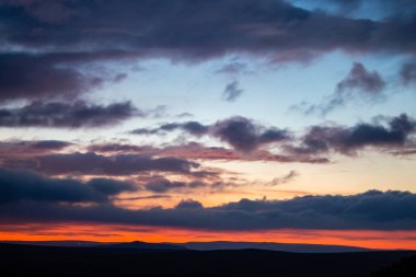 Peak Districk İngiltere 'de gün batımı, Buxton geçen yıl 2020