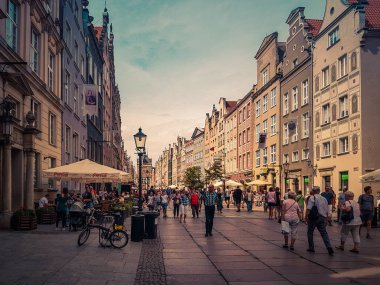 Gdansk İngiltere 13 Ağustos 2018, Polonya 'yı ziyaret et, küçük gdansk gezisi