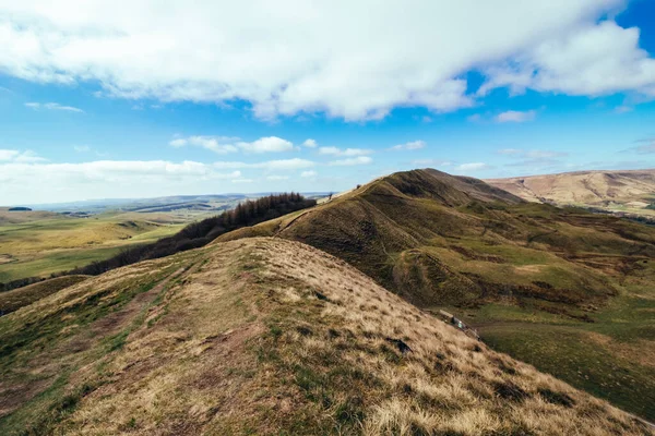 Mam Tor Dan Losehill Pike Parçası Tepe Bölgesi Ndeki Dağ — Stok fotoğraf