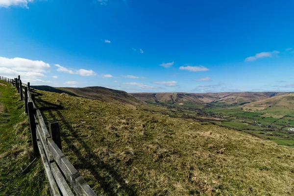 Mam Tor Dan Losehill Pike Parçası Tepe Bölgesi Ndeki Dağ — Stok fotoğraf