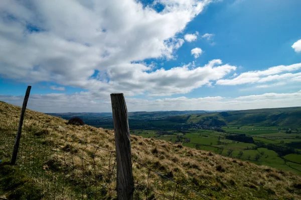 Mam Tor Dan Losehill Pike Parçası Tepe Bölgesi Ndeki Dağ — Stok fotoğraf