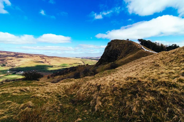 Mam Tor Dan Losehill Pike Parçası Tepe Bölgesi Ndeki Dağ — Stok fotoğraf