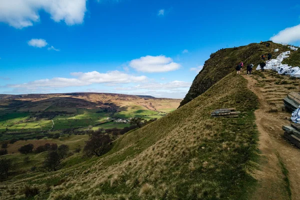 Ein Ausflug Entlang Der Bergkette Peak District Vom Mam Tor — Stockfoto