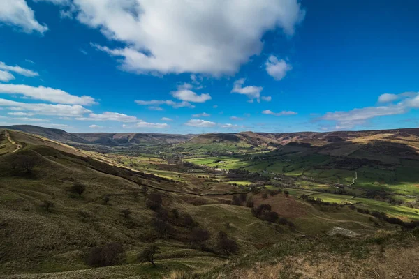 Mam Tor Dan Losehill Pike Parçası Tepe Bölgesi Ndeki Dağ — Stok fotoğraf