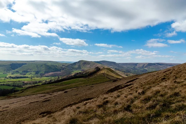 Ein Ausflug Entlang Der Bergkette Peak District Vom Mam Tor — Stockfoto