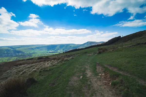 Peak District England Resa Tillbaka Från Losehill Pike Till Staden — Stockfoto