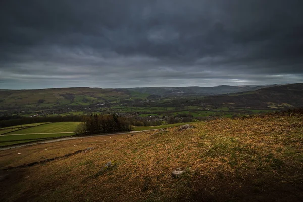 Trek Matutino Peak District Parque Nacional Brandord Edge 2021 Abril — Foto de Stock