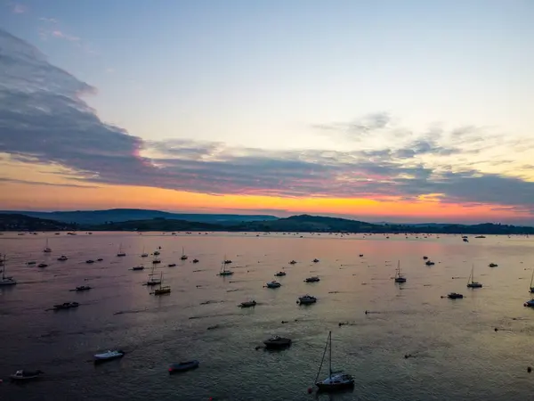 Sonnenuntergang Der Stadt Exmouth England Meer — Stockfoto