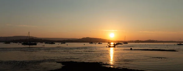 Sonnenuntergang Der Stadt Exmouth England Meer — Stockfoto