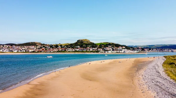 Conwy Morfa Beach Wales Sommer Bei Schönem Wetter — Stockfoto