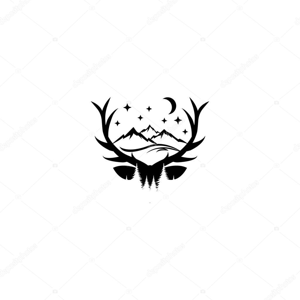 Deer creative vector illustration logo vintage