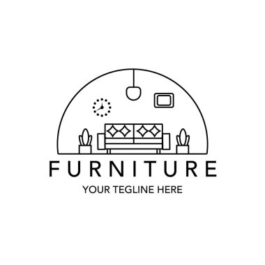 düz iç çizim vektör tasarım logosu