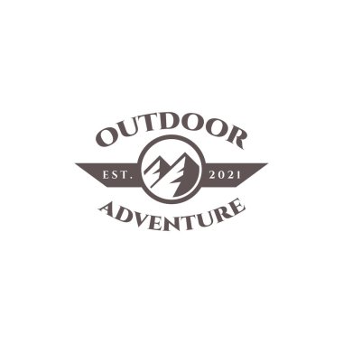 Açık hava klasik logo minimalist simge çizimi tasarımı