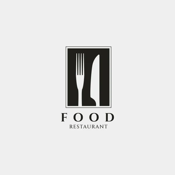 Menu Fork Knife Vintage Logo Minimalist Icon Illustration Design — Stock Vector