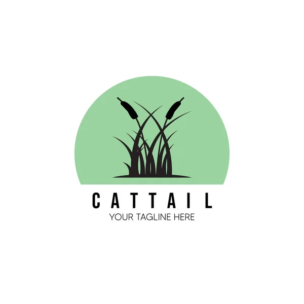 Cattails Logo Vektör İllüstrasyon Tasarım Vintage Doğrusal