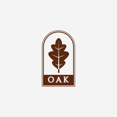 Simple Oak Leaf Logo Vector Vintage Design Illustration, Minimalist Oak Logo, Flat Logo OAK Leaf, Minimalist Logo, Acupuncture Logo Simple