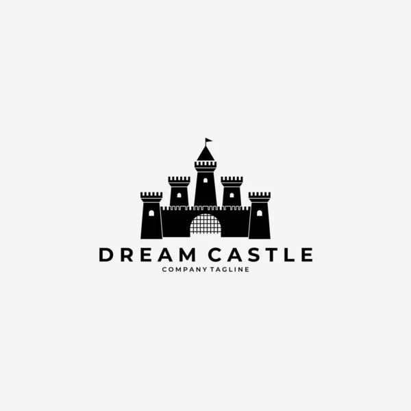 Dream Castle Logo Vektör İllüstrasyon Vintage Tasarım Sanatı