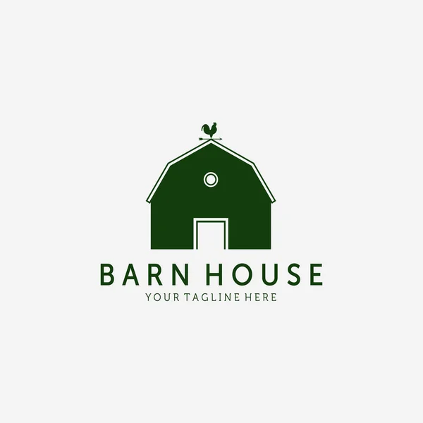 Vintage Wooden Barn Logo Vector Design Illustration Barn House Icon — Stok Vektör