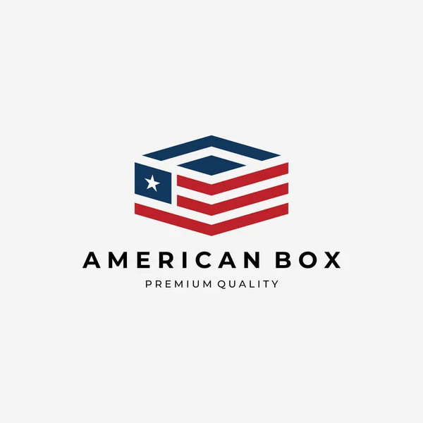 stock vector Logistic of American Country Logo Vector, Box of America Illustration Design, Shipping Concept by American Flag