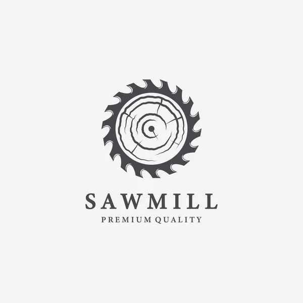 Wood Saws Logo Vintage, Illustration of Chainsaw Vector, Design of The Saw Concept Wooden