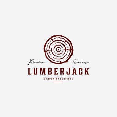 Oduncu Oduncu Ahşap Vintage Vector Logosu, Marangozluk Marangoz Tasarımı