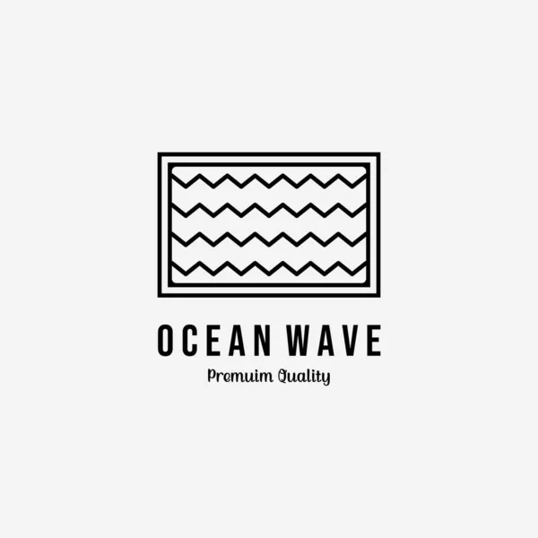 Minimalna Linia Art Wave Logo Ilustracja Vector Design Beach Surf — Wektor stockowy