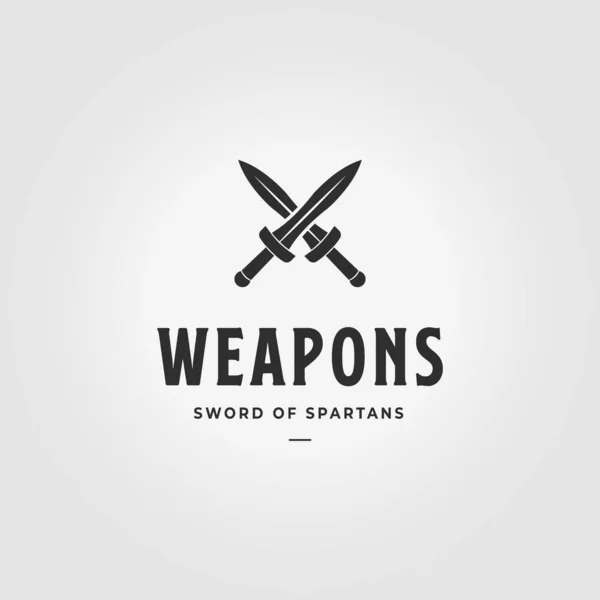 Arme Spartans Logo Vintage Vectoriel Illustration Design — Image vectorielle