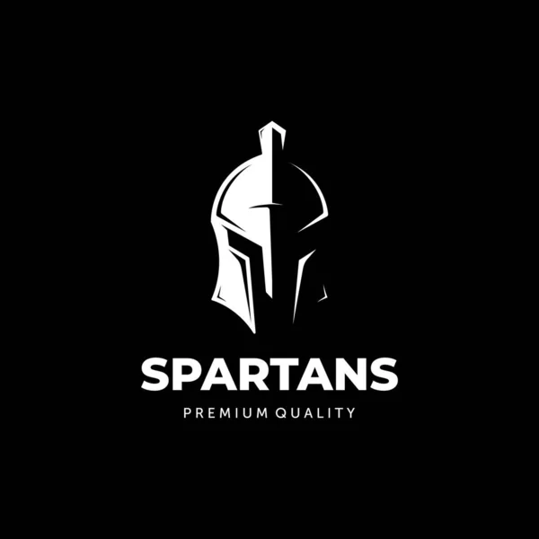 Sparta Logo Noir Silhouette Vector Illustration Design Vintage — Image vectorielle